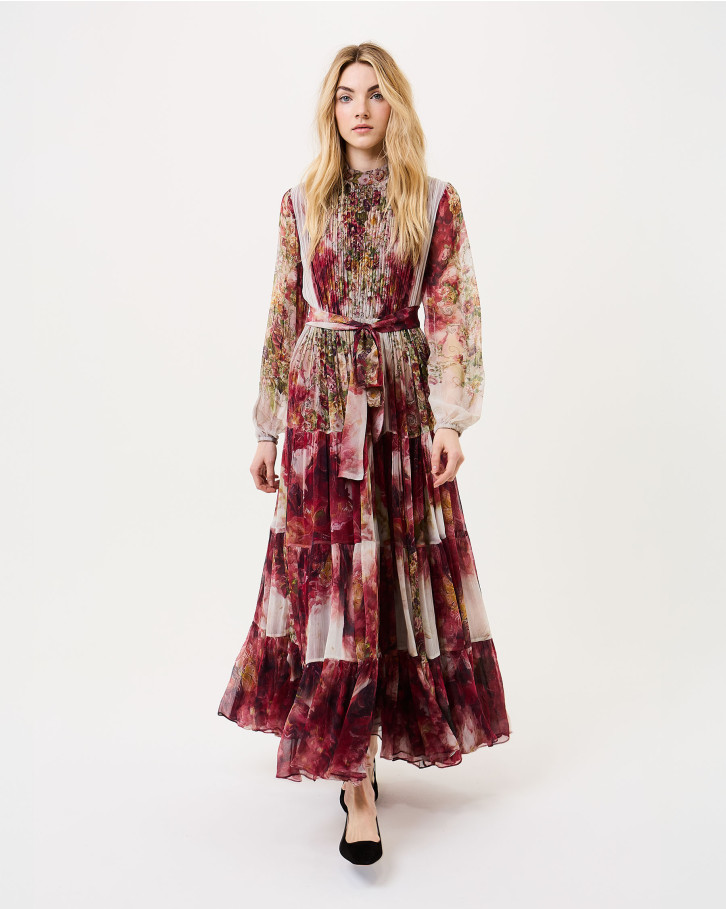 Scarlet Bloom flared dress