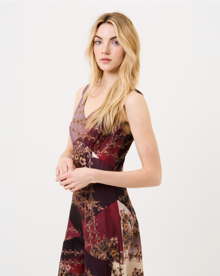 Mystic Plum V-Neck Dress