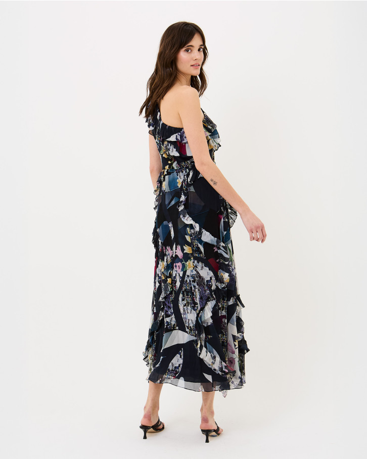 Baritone Blue One-Shoulder Dress