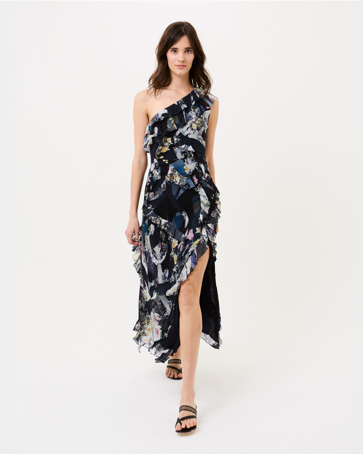 Baritone Blue One-Shoulder Dress