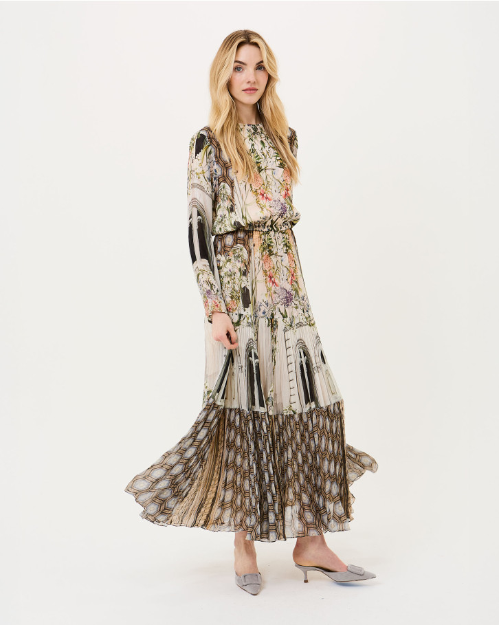Floral Facade Long Dress