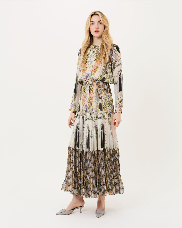 Floral Facade Long Dress