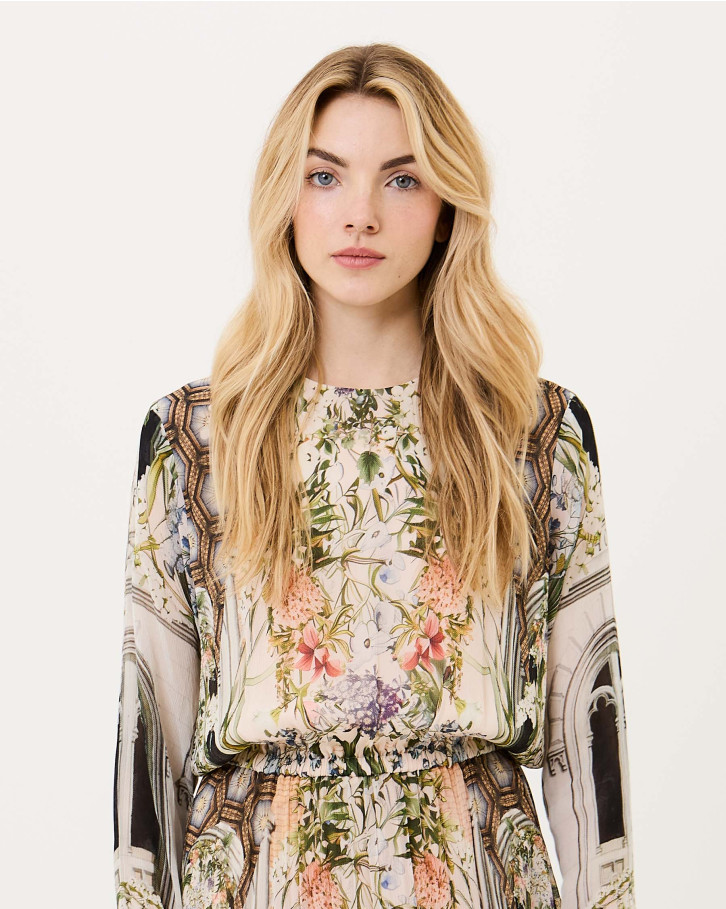 Floral Facade Long Dress