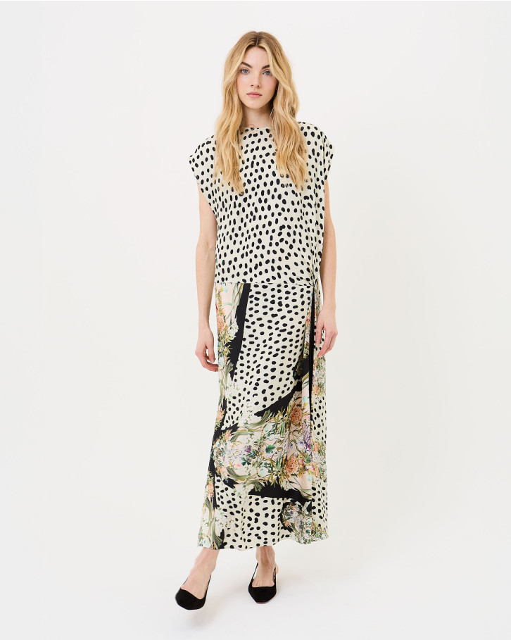 Retro Flora asymmetrical dress