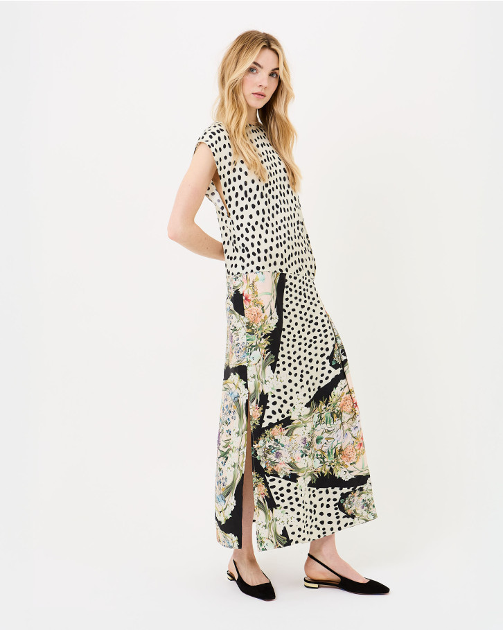 Retro Flora asymmetrical dress