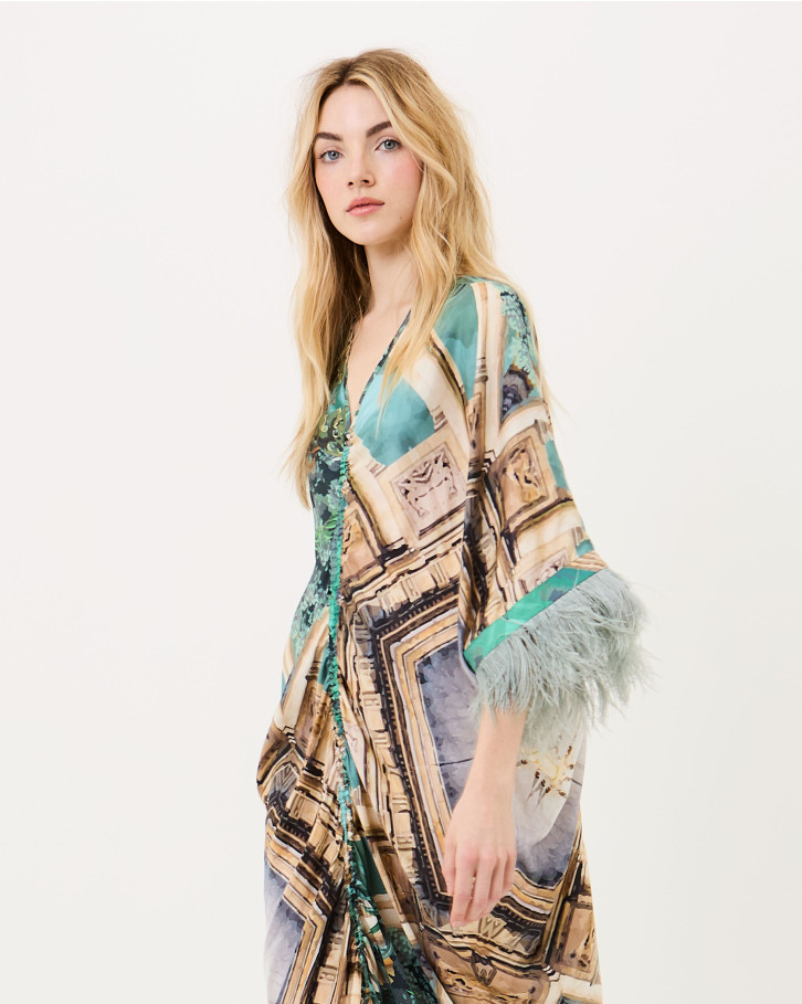 Palm and Prism Tie-up Kaftan