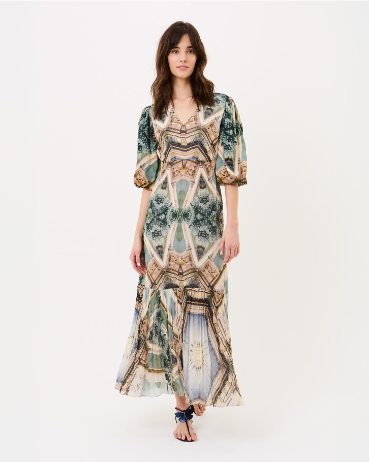 Palm and Prism Long Dress