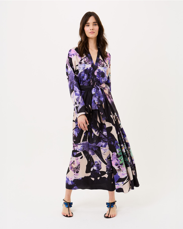 Garden of Wisteria Front Knot Dress