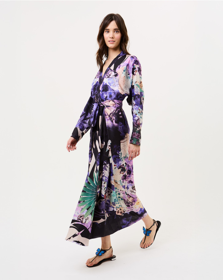 Garden of Wisteria Front Knot Dress