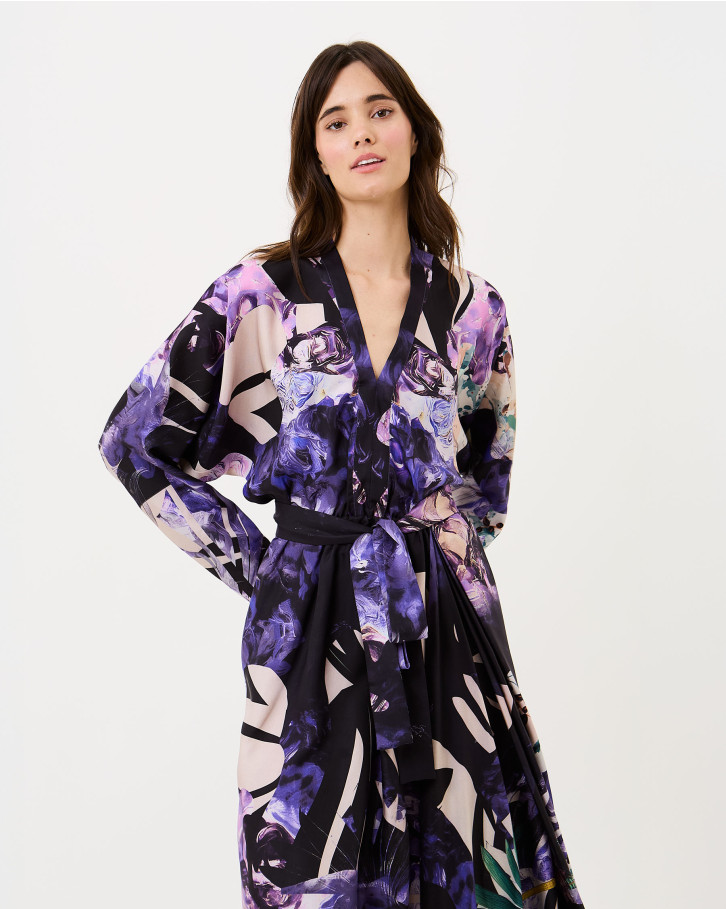 Garden of Wisteria Front Knot Dress