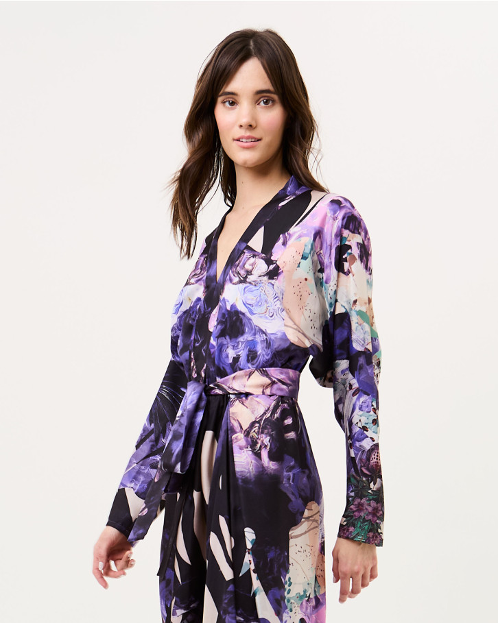 Garden of Wisteria Front Knot Dress