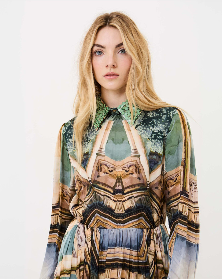 Palm and Prism collared dress