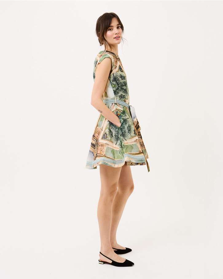 Palm and Prism Short Dress