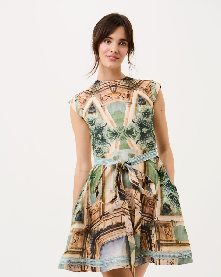 Palm and Prism Short Dress