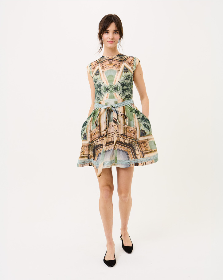 Palm and Prism Short Dress