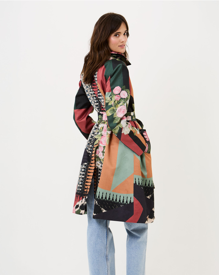 Urban Mosaic Trench Coat