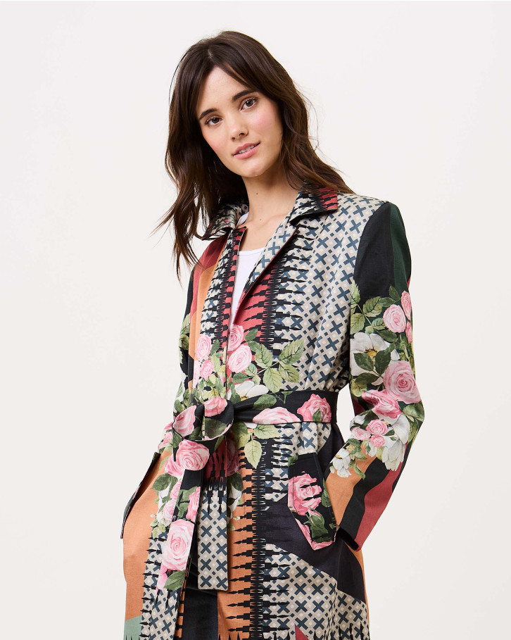 Urban Mosaic Trench Coat