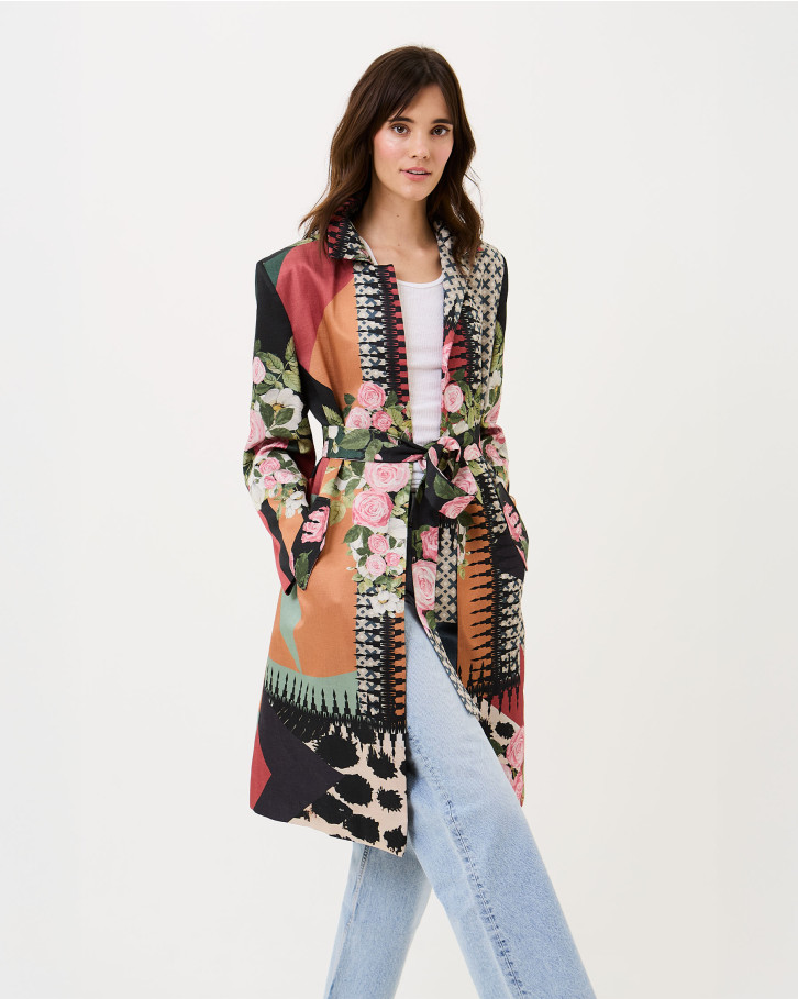 Urban Mosaic Trench Coat