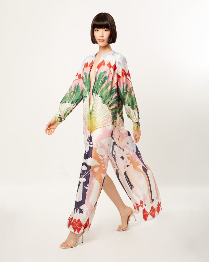 Lilac Tropical Dream Kaftan Dress