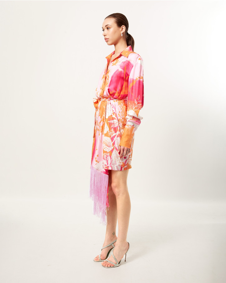 Heliographic Pink Flora Short Dress