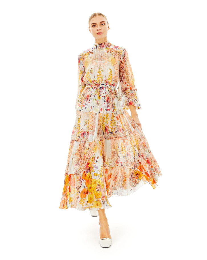 Zinnia summer high neck midi dress