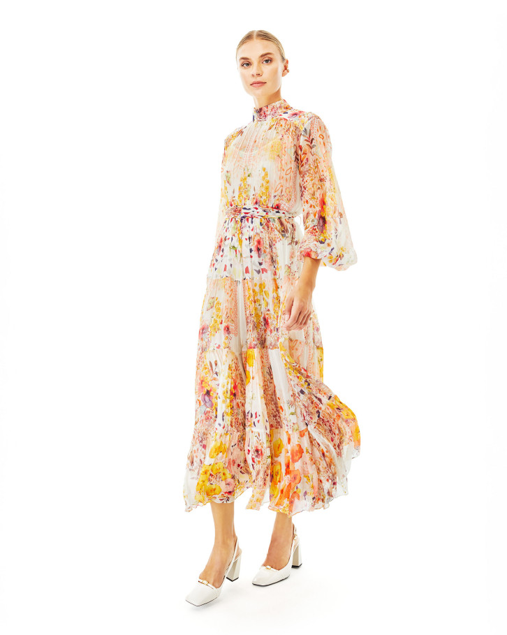 Zinnia summer high neck midi dress