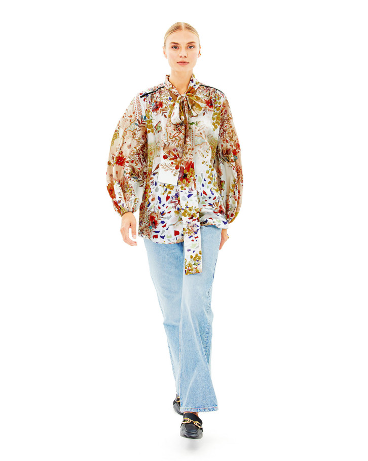 Zinnia Summer Fete tie up blouse