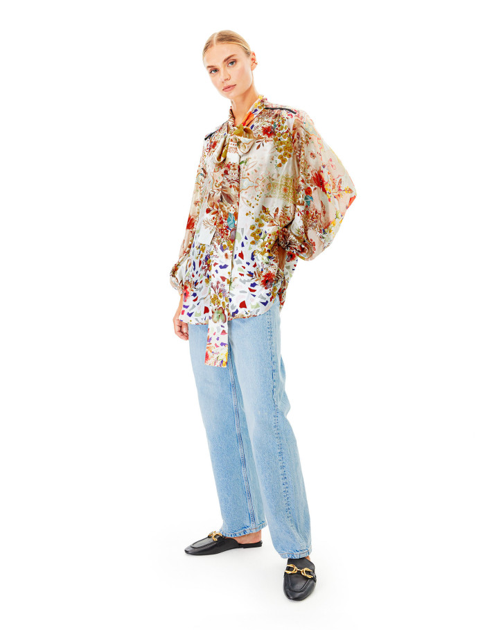 Zinnia Summer Fete tie up blouse