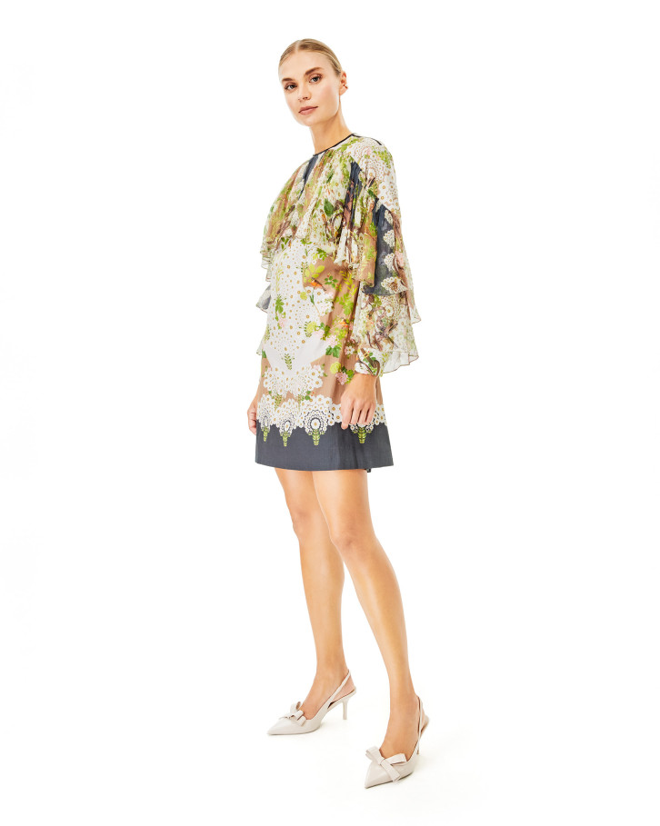 Vintage Garden frill short dress