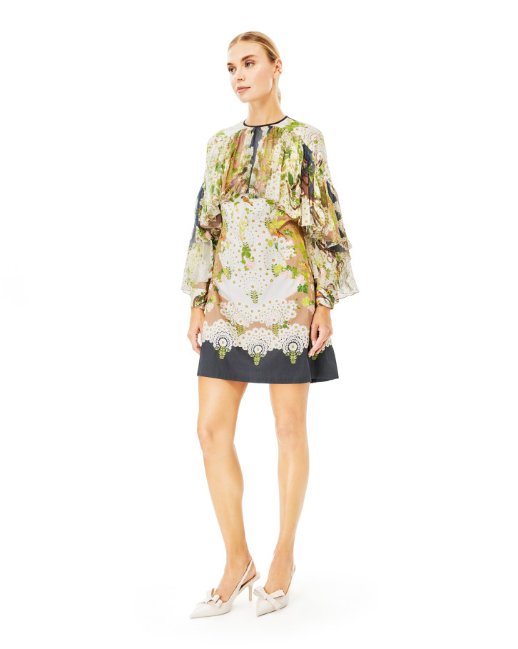 Vintage Garden frill short dress