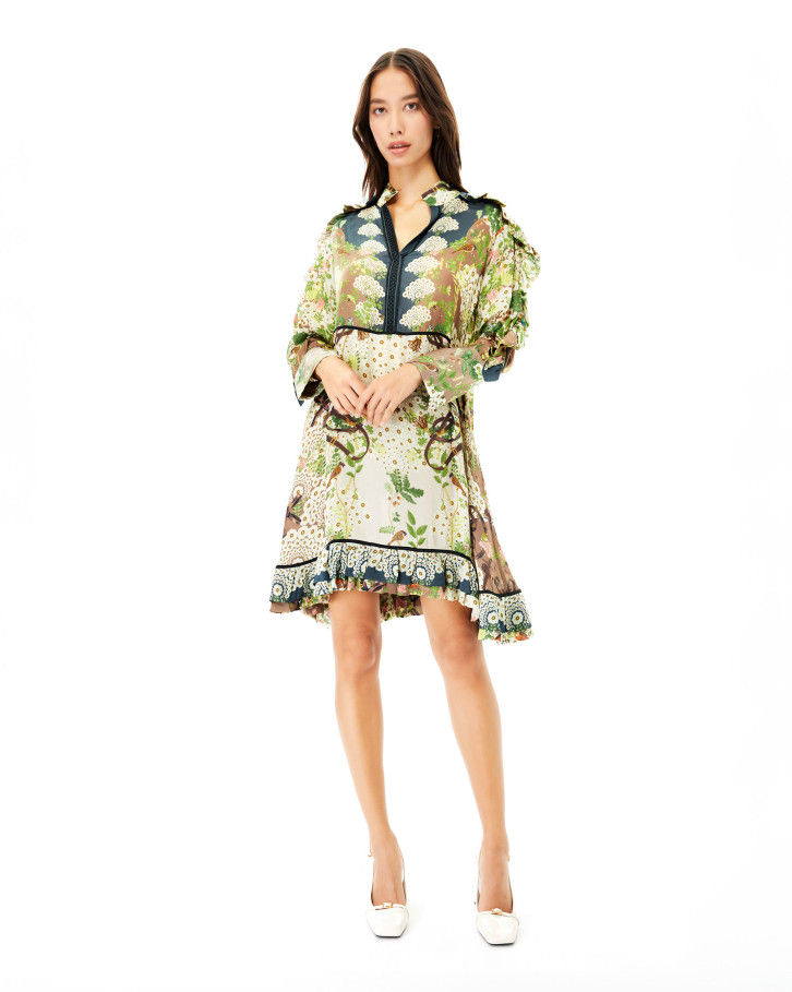 Vintage Garden detailed short dress