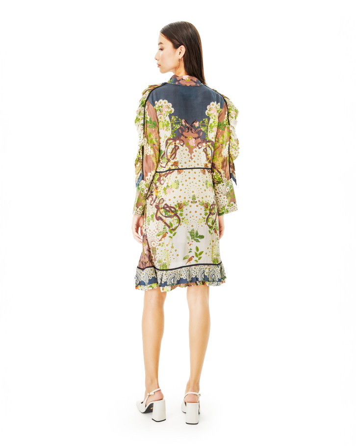 Vintage Garden detailed short dress