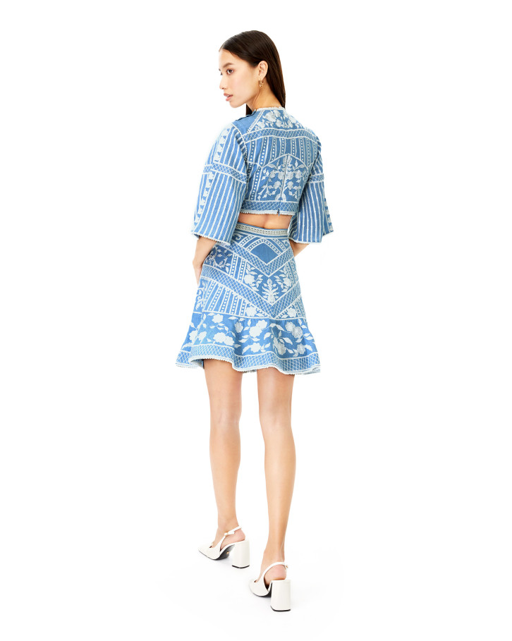 Azure Lea skirt and top co-ord set