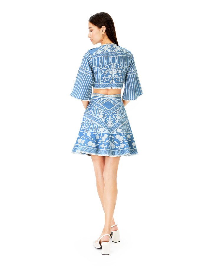 Azure Lea skirt and top co-ord set