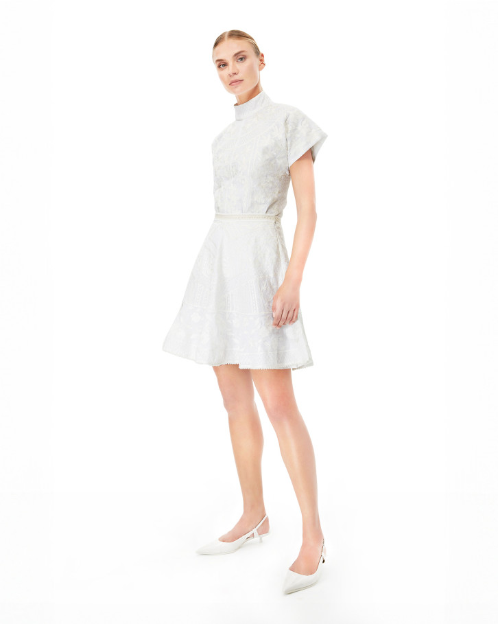 White Lea linen blouse & skirt co-ord set