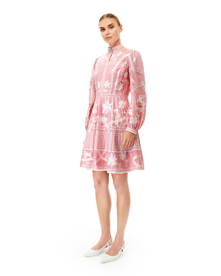 Baby pink Lea embroidered dress
