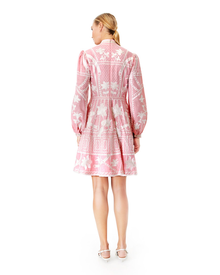 Baby pink Lea embroidered dress