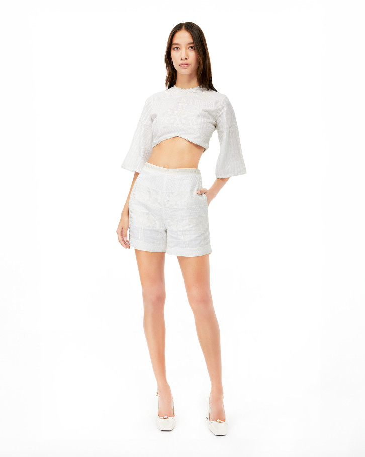 White Lea top & shorts co-ord set
