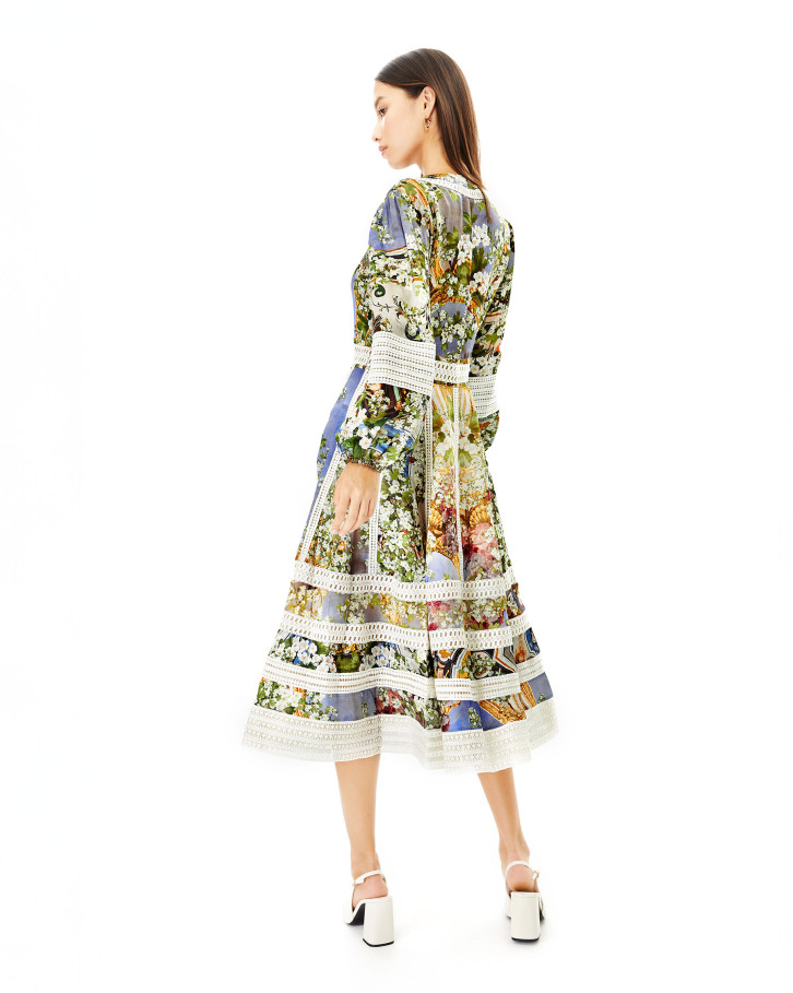 Art Deco lace midi dress