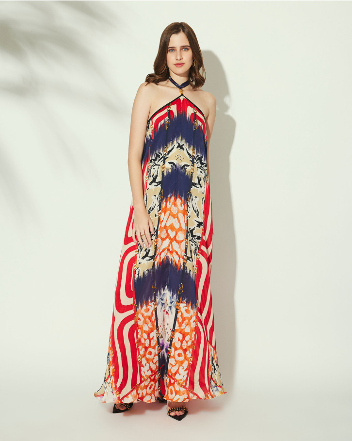 Tangerine Bloom long dress