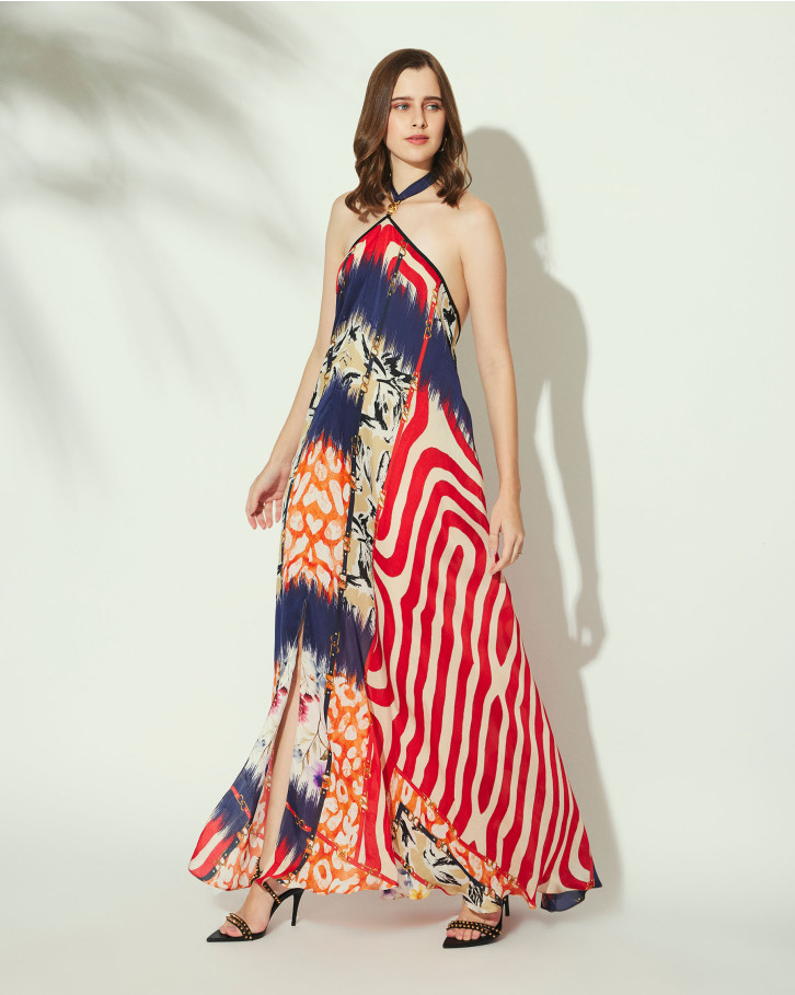 Tangerine Bloom long dress