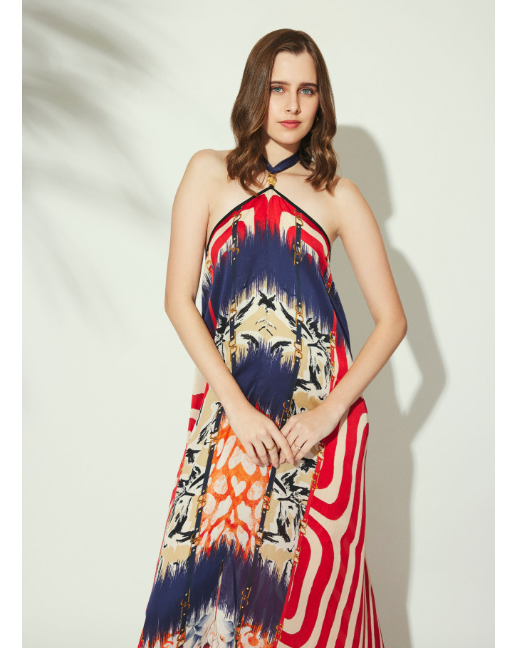 Tangerine Bloom long dress
