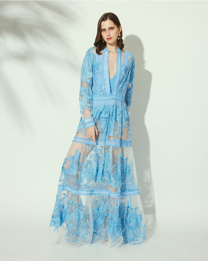 Chantilly Powder Blue Long Dress