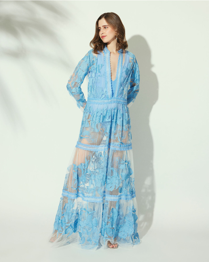 Chantilly Powder Blue Long Dress