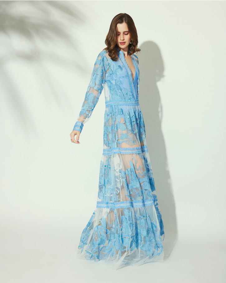 Chantilly Powder Blue Long Dress