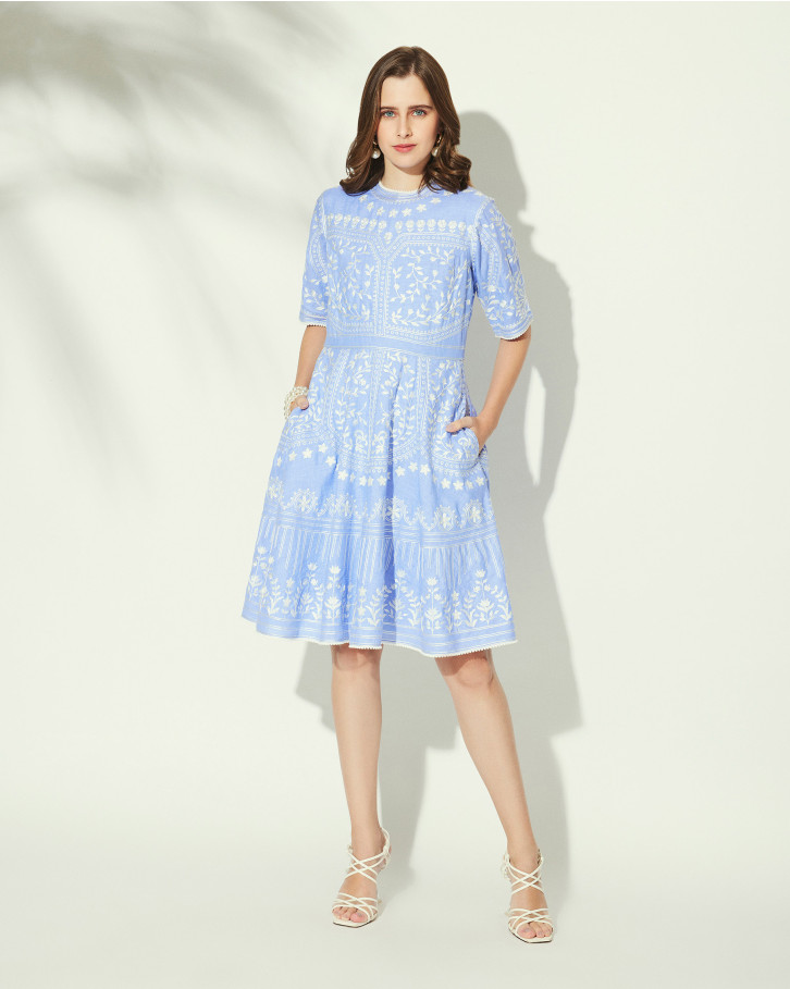 Periwinkle Lea Linen Short Dress