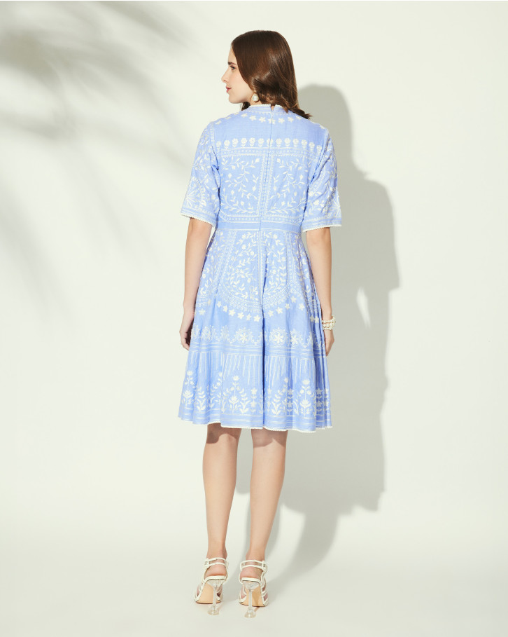 Periwinkle Lea Linen Short Dress