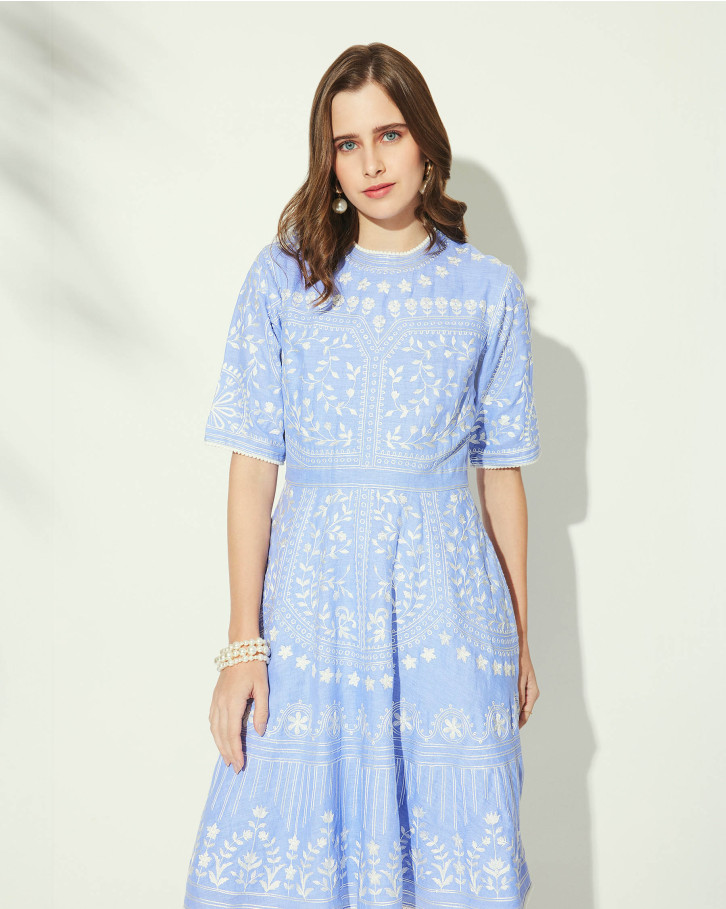 Periwinkle Lea Linen Short Dress