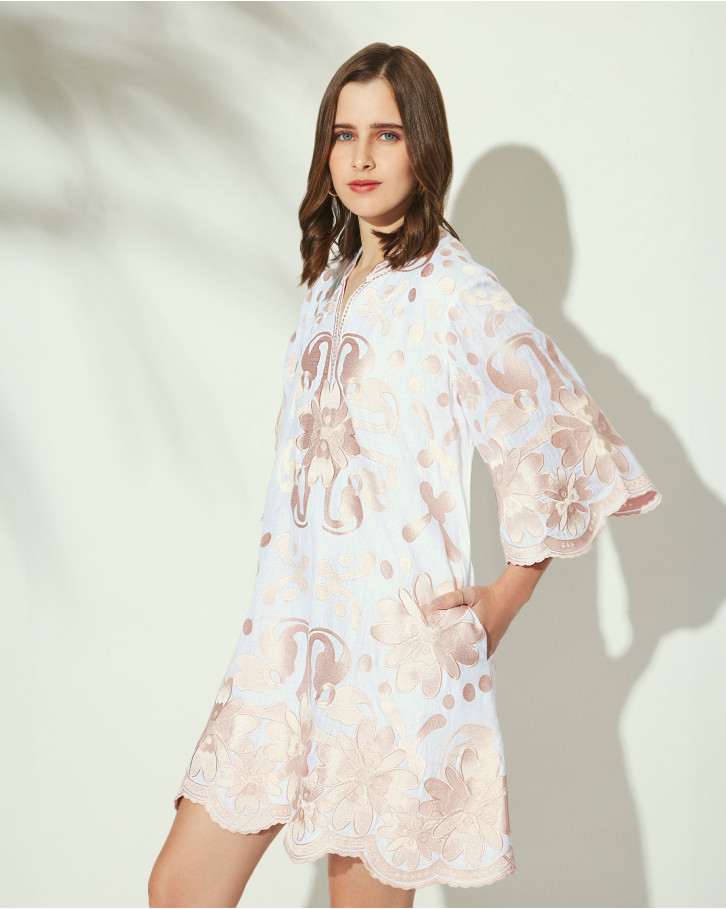 Frosted Lea Linen Tent Dress