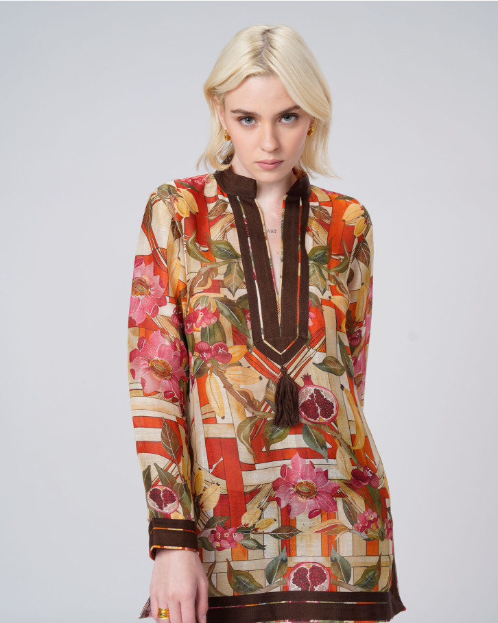 Flame Bloom Short Tunic